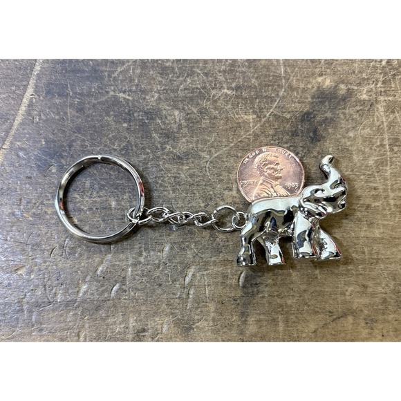 Other - Lucky Elephant Lottery Scratcher Silver Toned Keychain  Lincoln Penny